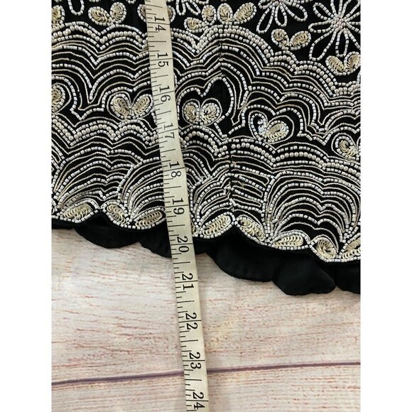 Pappell Boutique Women's Beaded Embellished 100% Silk Blouse - Medium - Picture 7 of 11